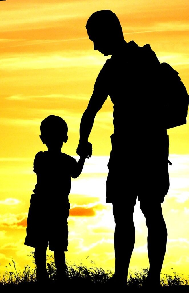 sunset, father, son-4601164.jpg